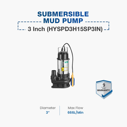 Hyundai Submersible Mud Pump 3 Inch (HYSPD3H15SP3IN)