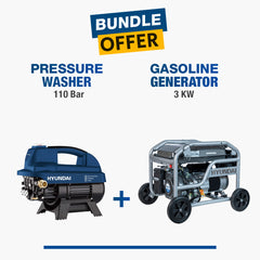 Hyundai Gasoline Generator (HGS3500) + Pressure Washer 110 Bar (HPW110-IM)