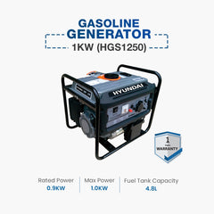 Hyundai Gasoline Generator 1KW (HGS1250)
