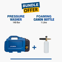 Hyundai Pressure Washer 140 Bar (HPW140-IM) + Foaming Bottle