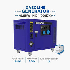 Hyundai Gasoline Generator with canopy 9.5KW (HX14000DX)
