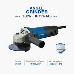 Hyundai Angle Grinder 750W (HP751-AG)