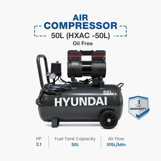 Hyundai Air Compressor 50L Oil Free 2.1HP (HXAC -50L)