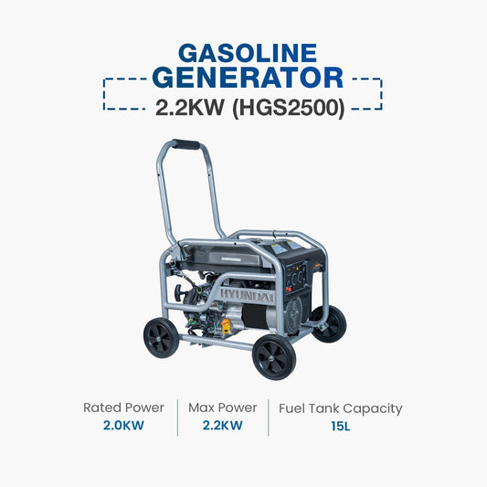 Hyundai Gasoline Generator 2.2 KW (HGS2500)