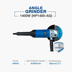 Hyundai Angle Grinder 1400W (HP1400-AG)