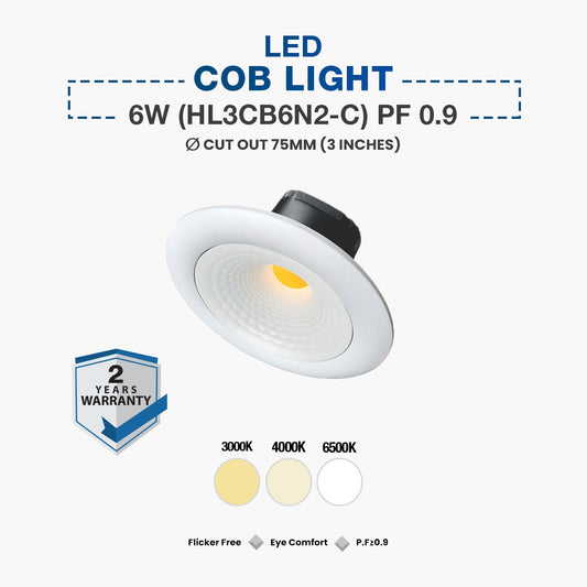 Hyundai LED COB Spot Light 6W (HL3CB6N2-C) PF 0.9