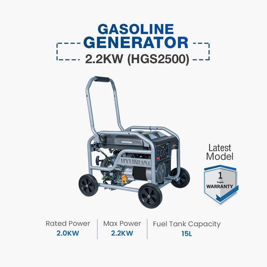 Hyundai Gasoline Generator 2.2 KW (HGS2500)