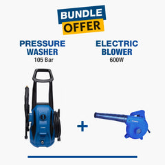 Hyundai Pressure Washer 105 Bar (HPW105E4A) + Electric Blower 600W
