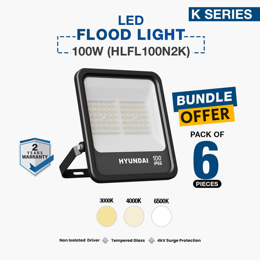 10X LED Flood Light 100W (HLFL100N2K)