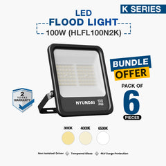 6X LED Flood Light 100W (HLFL100N2K)