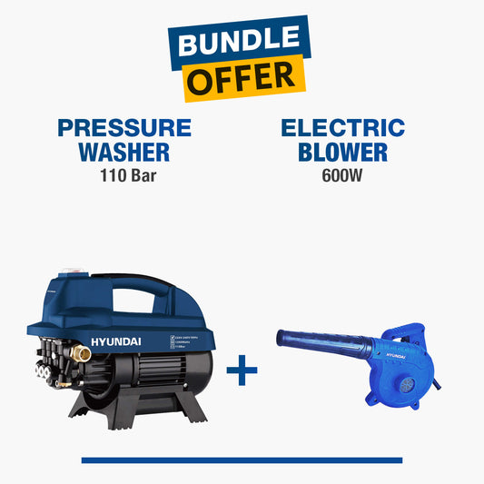 Hyundai Pressure Washer 110 Bar (HPW110-IM) + Electric Blower 600W