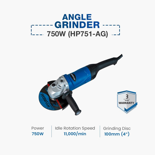 Hyundai Angle Grinder 750W (HP751-AG)