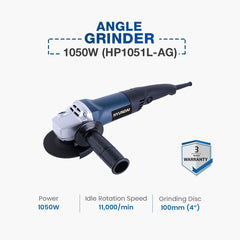 Hyundai Angle Grinder 1050W (HP1051L-AG)