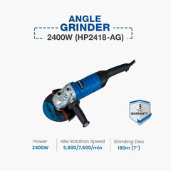 Hyundai Angle Grinder 2400W (HP2418-AG)