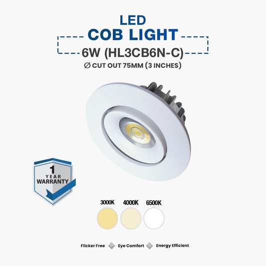 Hyundai LED COB Spot Light 6W (HL3CB6N)
