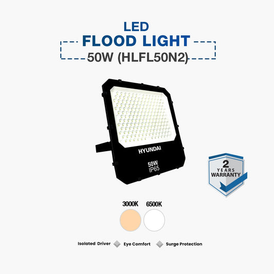 Hyundai LED Flood Light 50W Industrial (HLFL50N2) with SPD