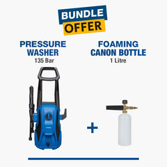 135 Bar Hyundai Pressure Washer + Foaming Canon Bottle