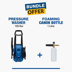 Hyundai Pressure Washer 105 Bar (HPW105E4A) +  Foaming Bottle